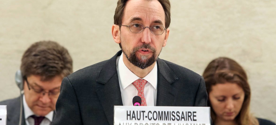 High Commissioner for Human Rights Zeid Ra’ad Al Hussein addresses a special session of the Human Rights Council in Geneva on Burundi.