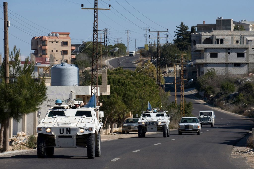 联合国维和人员在黎巴嫩巡逻。