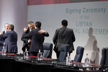 Libyan parties sign the Political Agreement in Skhirat, Morocco, 17 December 2015.