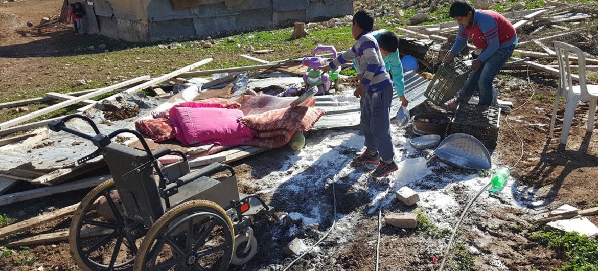 以色列当局摧毁西岸贝都因社区房屋。图片提供：联合国近东救济工程处