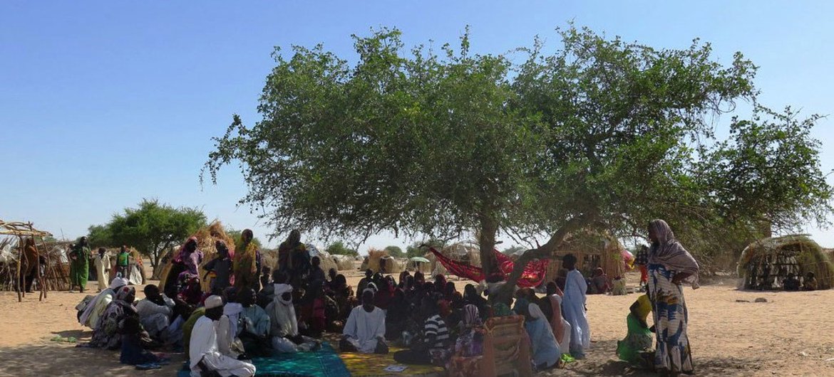 A group of people displaced from Blargui village on Lake Chad, found refuge in the Kafia site, hosting internally displaced persons.