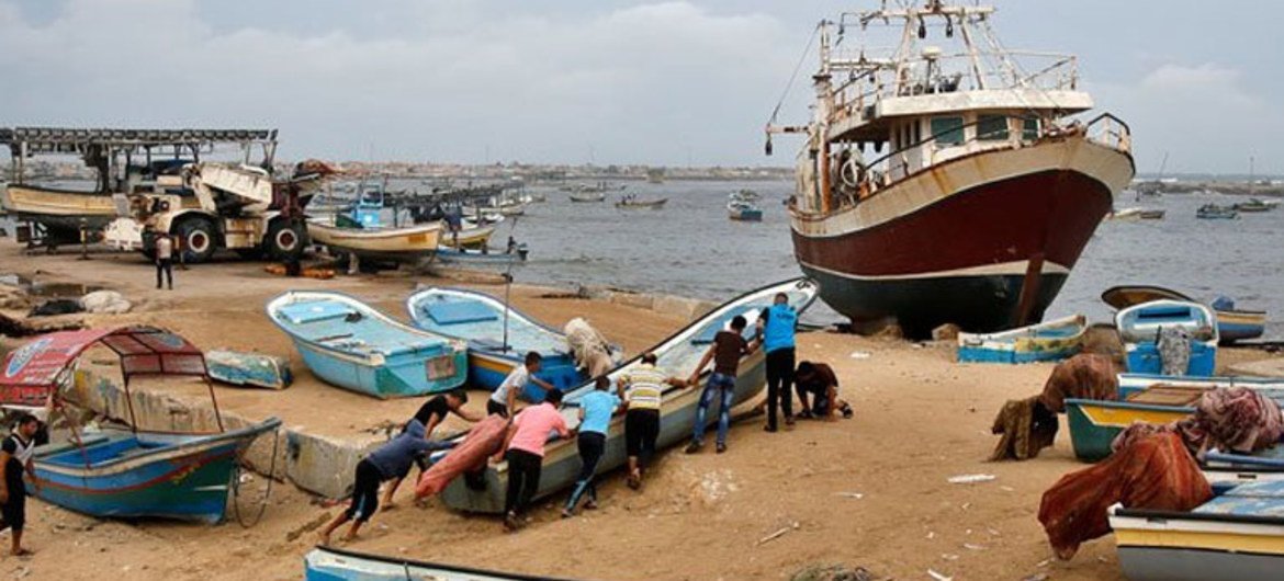 Des pêcheurs à Gaza. Photo OIT