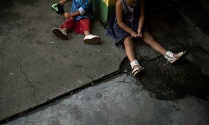 Children play at the Todos por Ellos family shelter in Tapachula, near Mexico's border with Guatemala. 