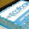 Торт  по случаю 70-й годовщины  ЭКОСОС. Фото ООН/Иван Шнайдер