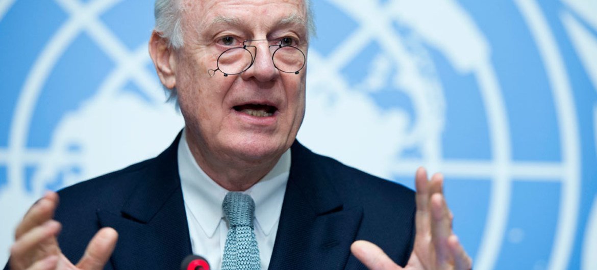 Special Envoy for Syria Staffan de Mistura speaks to the press on the Intra-Syrian discussions which will take place in Geneva on 29 January 2016.