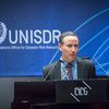 روبرت غلاسر، مدير مكتب الأمم المتحدة للحد من الكوارث، في مؤتمر صحفي. الصورة من UNISDR