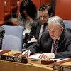 Постоянный представитель Украины при ООН  Владимир  Ельченко  выступает  в Совете Безопасности ООН. Фото  ООН