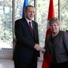El presidente de Turquía, Recep Tayyip Erdogan,y la secretaria ejecutiva de la CEPAL Alicia Bárcena. Foto: CEPAL/Carlos Vera