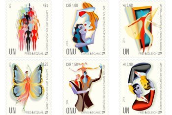 UN Free and Equal postage stamps – promoting LGBT equality worldwide. Source: UNPA