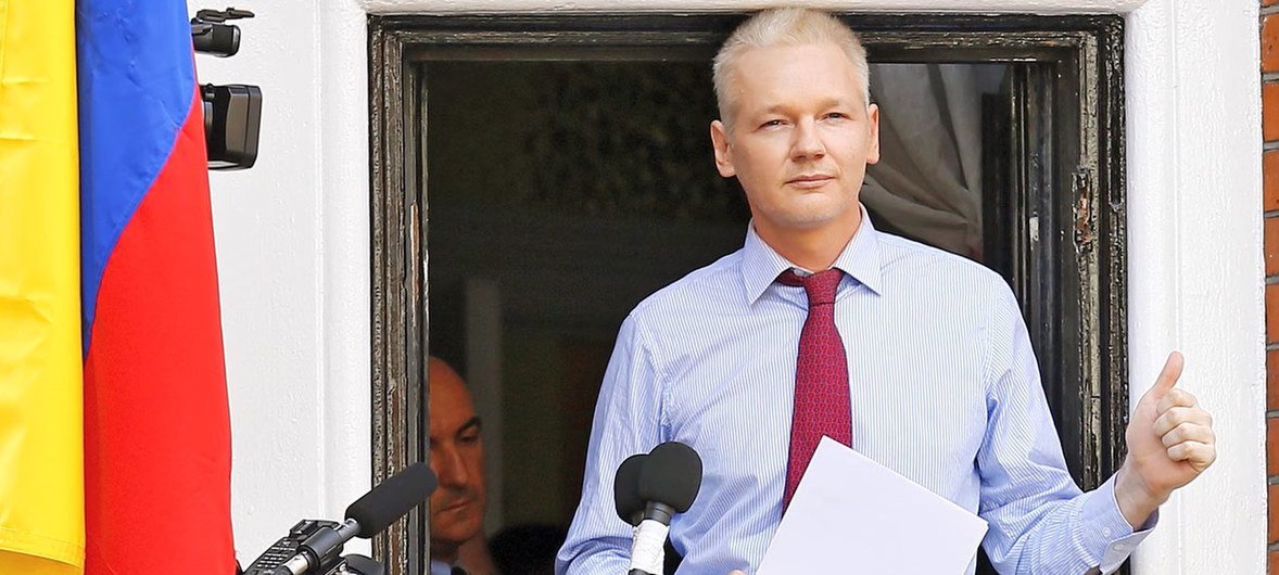 El fundador de WikiLeaks, Julian Assange, estuvo asilado siete años en la embajada de Ecuador en Londres. Foto: captura de video Alto Comisionado para los Derechos Humanos