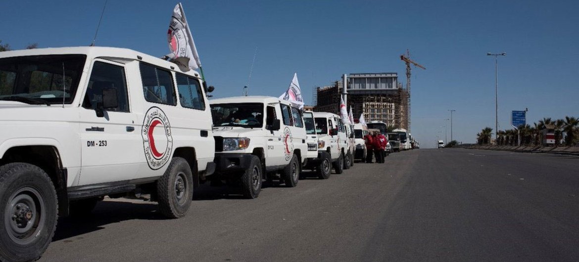 Entrada de un convoy humanitario a Siria. Foto: PMA