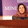 أرشيف: ليلى زروقي الممثلة الخاصة للأمين العام المعنية بالأطفال والصراعات المسلحة خلال مؤتمرها الصحفي في أفغانستان. UNAMA/Fardin Waezi