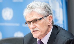 General Assembly President Mogens Lykketoft briefs  journalists on the selection process for the next Secretary-General of the United Nations.