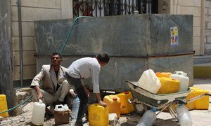 Faj Attan, un quartier de Sana'a, la capitale du Yémen,qui a été régulièrement affecté par des frappes aériennes. Photo OCHA/Charlotte Cans