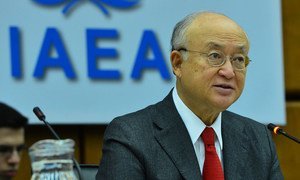 IAEA Director General Yukiya Amano delivers his introductory statement to the 1428th Board of Governors Meeting. IAEA, Vienna, Austria, 7 March 2016.