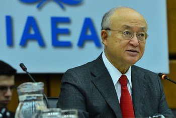 IAEA Director General Yukiya Amano delivers his introductory statement to the 1428th Board of Governors Meeting. IAEA, Vienna, Austria, 7 March 2016.