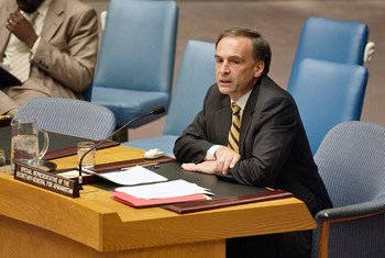 Jean Arnault, jefe de la Misión de la ONU en Colombia en el Consejo de Seguridad. Foto de archivo: ONU/Ryan Brown