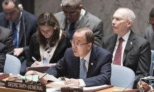 Secretary-General Ban Ki-moon delivers remarks to the Security Council meeting on sexual exploitation and abuse.