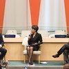 加拿大新任总理特鲁多出席在纽约联合国总部举行的有关促进两性平等和实现男女同工同酬的全球倡议行动。联合国/Mark Garten