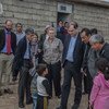 John Ging, Operations Director for the UN Office for the Coordination of Humanitarian Affairs (OCHA) visits displaced families from Sinjar, living in informal settlements in Erbil.