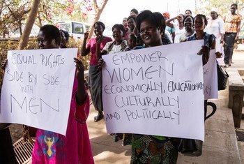 Women in in Juba, South Sudan, march for gender parity by the year 2030. (file)