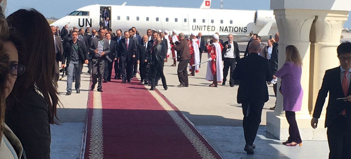 Con su parada en Túnez, el Secretario General de la ONU concluye un recorrido por cuatro países de Medio Oriente. Foto: UNIC de Túnez.