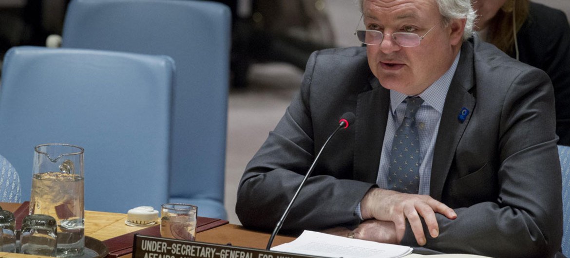 Stephen O'Brien, Under-Secretary-General for Humanitarian Affairs and Emergency Relief Coordinator, addresses the Security Council on the situation in Syria.