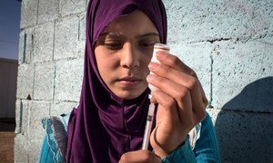 Raghad who lives in a refugee camp in Jordan, suffers from type 1 diabetes and requires daily administration of insulin, but finds it hard to keep the insulin cool in the summer with limited electricity in the camp. She exercises to stay healthy.