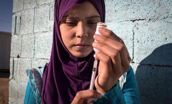 Raghad who lives in a refugee camp in Jordan, suffers from type 1 diabetes and requires daily administration of insulin, but finds it hard to keep the insulin cool in the summer with limited electricity in the camp. She exercises to stay healthy. Raghad who lives in a refugee camp in Jordan, suffers from type 1 diabetes and requires daily administration of insulin, but finds it hard to keep the insulin cool in the summer with limited electricity in the camp. She exercises to stay healthy.