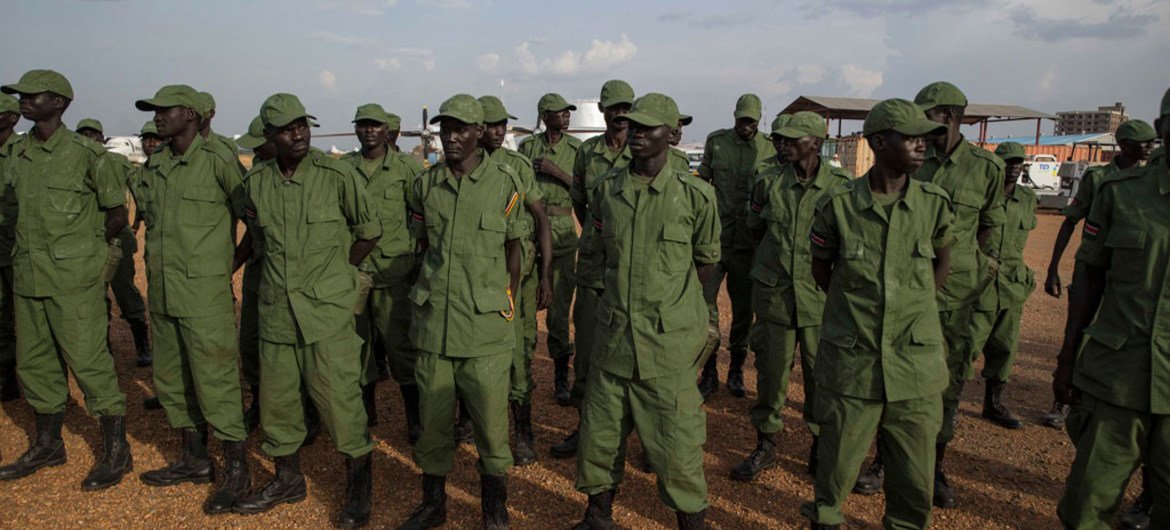 Some members of the Sudan People’s Liberation Army in Opposition (SPLA-IO) prepare to return to Juba, capital of South Sudan.