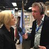 Actress Gillian Anderson speaking to Matt Wells of UN Radio at UN Headquarters for the podcast series: The Lid is On.