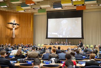 A wide view of the proceedings on informal dialogues with candidates for the position of UN Secretary-General.