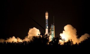 A rocket with the Soil Moisture Active Passive observatory onboard launches from Space Launch Complex 2 in California, United States.
