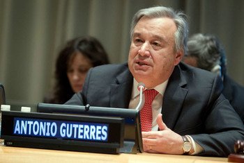 António Guterres, former UN High Commissioner for Refugees, addresses Member States regarding his candidacy for Secretary-General.