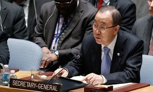 Secretary-General Ban Ki-moon addresses Security Council open debate on countering terrorism.