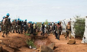 UNMISS police and military conduct integrated search operations for weapons and restricted items at Protection of Civilian sites in Juba, capital of South Sudan.