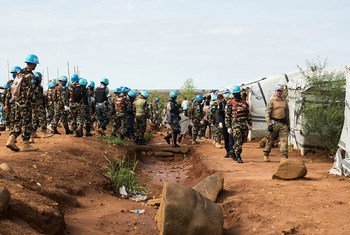UNMISS police and military conduct integrated search operations for weapons and restricted items at Protection of Civilian sites in Juba, capital of South Sudan.