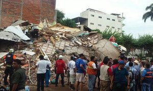 La ONU asistió a Ecuador en las tareas de socorro a los damnificados por el terremoto del 16 de abril de 2016.