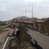 Une route détruite par l'impact du séisme de magnitude 7,8 en Equateur, le 16 avril 2016. Photo PAM