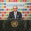 El vicesecretario general de la ONU, Jan Eliasson, pronunció un discurso en la inauguración del Debate de Alto Nivel sobre la Consecución de los Objetivos de Desarrollo Sostenible. Foto: ONU/Loey Felipe