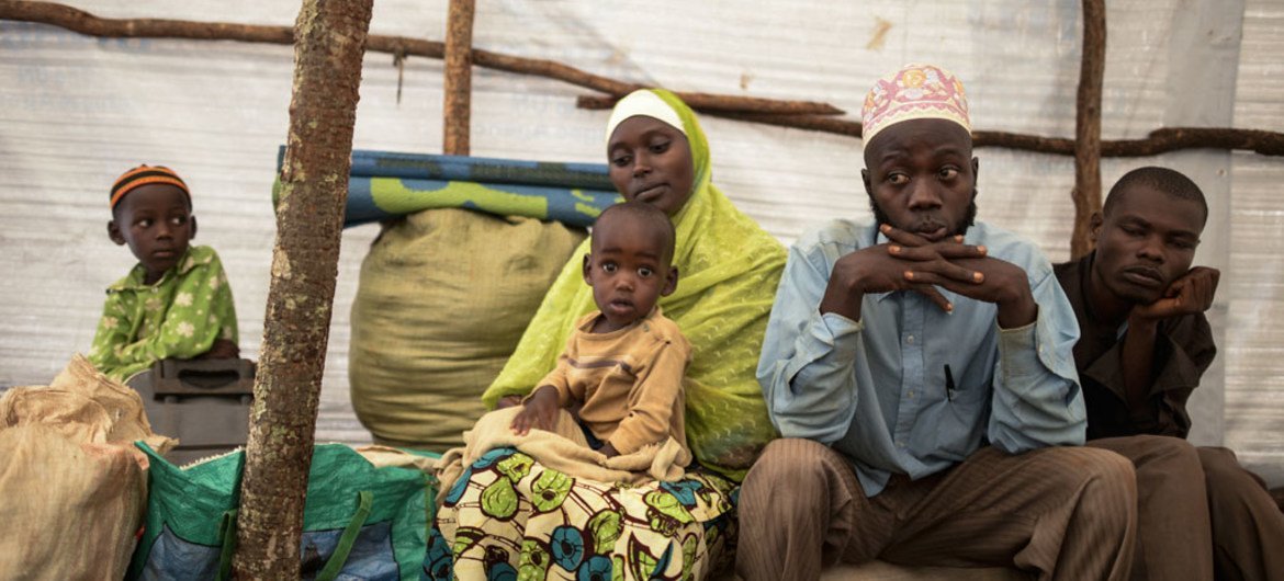 At Ndutu refugee camp in Tanzania, Abdul Yamuremye in his tent with his wife Hadija Umugure and their family fled violence in Burundi after their house had been attacked killing Abdul's two brothers, a friend who stayed with them and her three children.