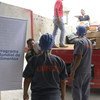 WFP distributing supplies in Ecuador following the April 16, 2016 earthquake.