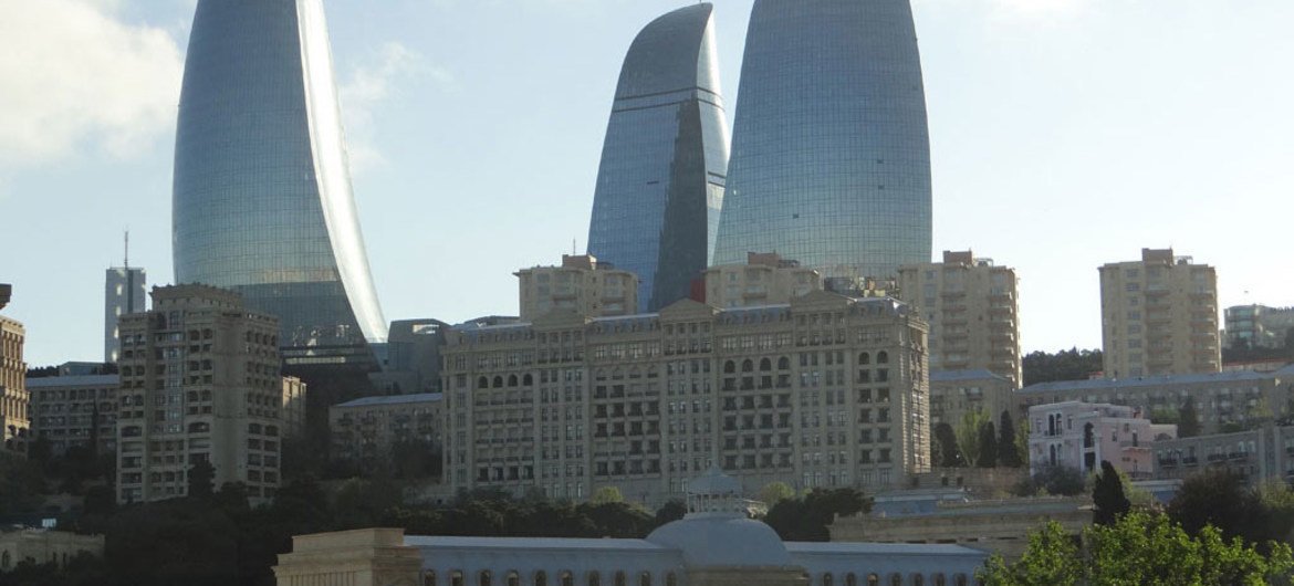 Вид на центр города Баку