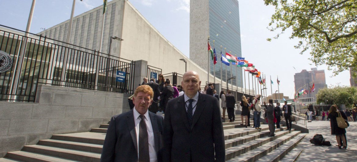 Former UN police officers with the International Criminal Tribunal for the former Yugoslavia (left) Kevin Curtis and (right) Vladimir Dzuro.