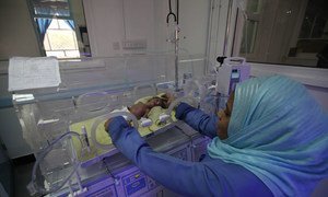 A nurse taking care of an infant child in an incubator at the Al-Sabeen Hospital in Sana’a. Hospitals and clinics in Yemen have been paralyzed by the war: they have either been attacked, run out of medical supplies and fuel or the medical staff have been forced to flee.