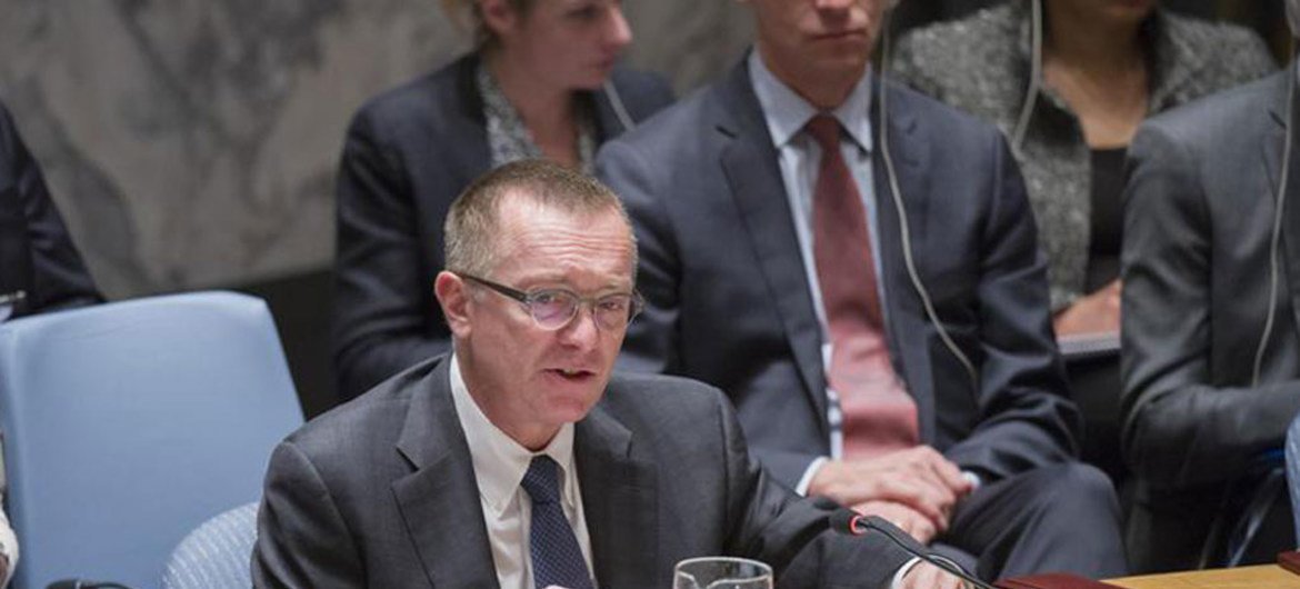 Under-Secretary-General for Political Affairs Jeffrey Feltman addresses the Security Council meeting on Syria.