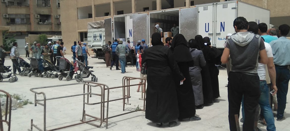 UNRWA humanitarian operations in Yalda, Syria, in May 2016.