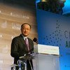 世界银行行长金墉在2016年于华盛顿特区举办的气候行动峰会上发表讲话。