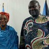 L'Envoyée spécial de l'ONU sur la violence sexuelle dans les conflits, Zainab Bangura (à gauche), lors d'une réunion avec le Premier Vice-président Riek Machar. Photo MINUSS