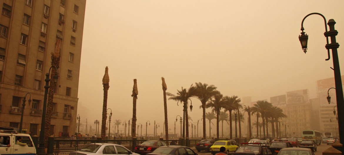 Air pollution in Cairo, Egypt.
